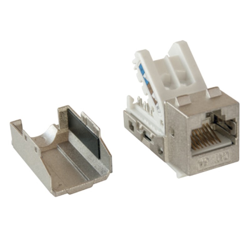 Cat6a FTP Keystone jack module, 90 degree